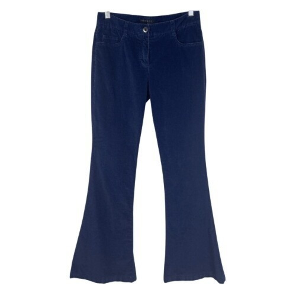Theory Shimra‎ Navy Corduroy Flare Pants 0